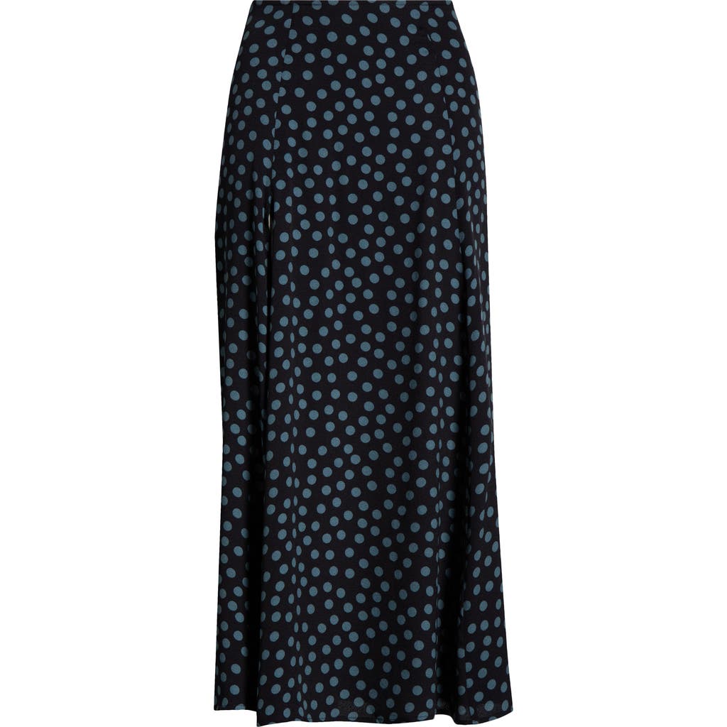 Reformation Zoe Side Slit Midi Skirt In Black