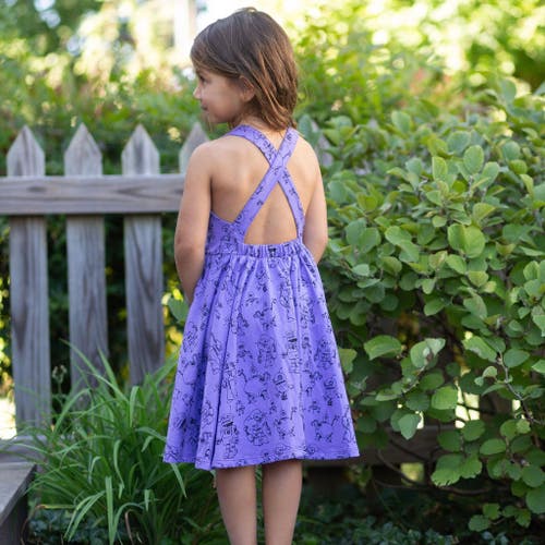 Worthy Threads Girls Cross Back Dress In Robots