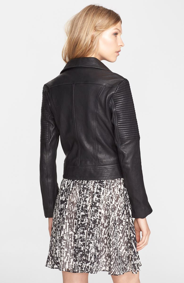 Burberry Brit 'Edgewick' Lambskin Leather Moto Jacket, Alternate, color,