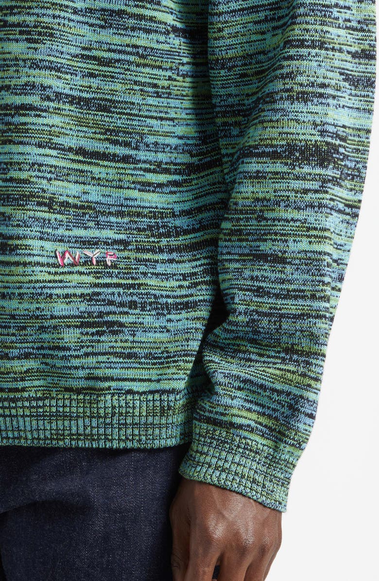 Waste Yarn Project Space Dye One of a Kind Crewneck Sweater, Alternate, color, Blue Green Dark