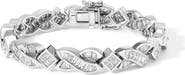 Haus of Brilliance 14K White Gold 8 1/5 Cttw Diamond Geometric Twisted Link Bracelet