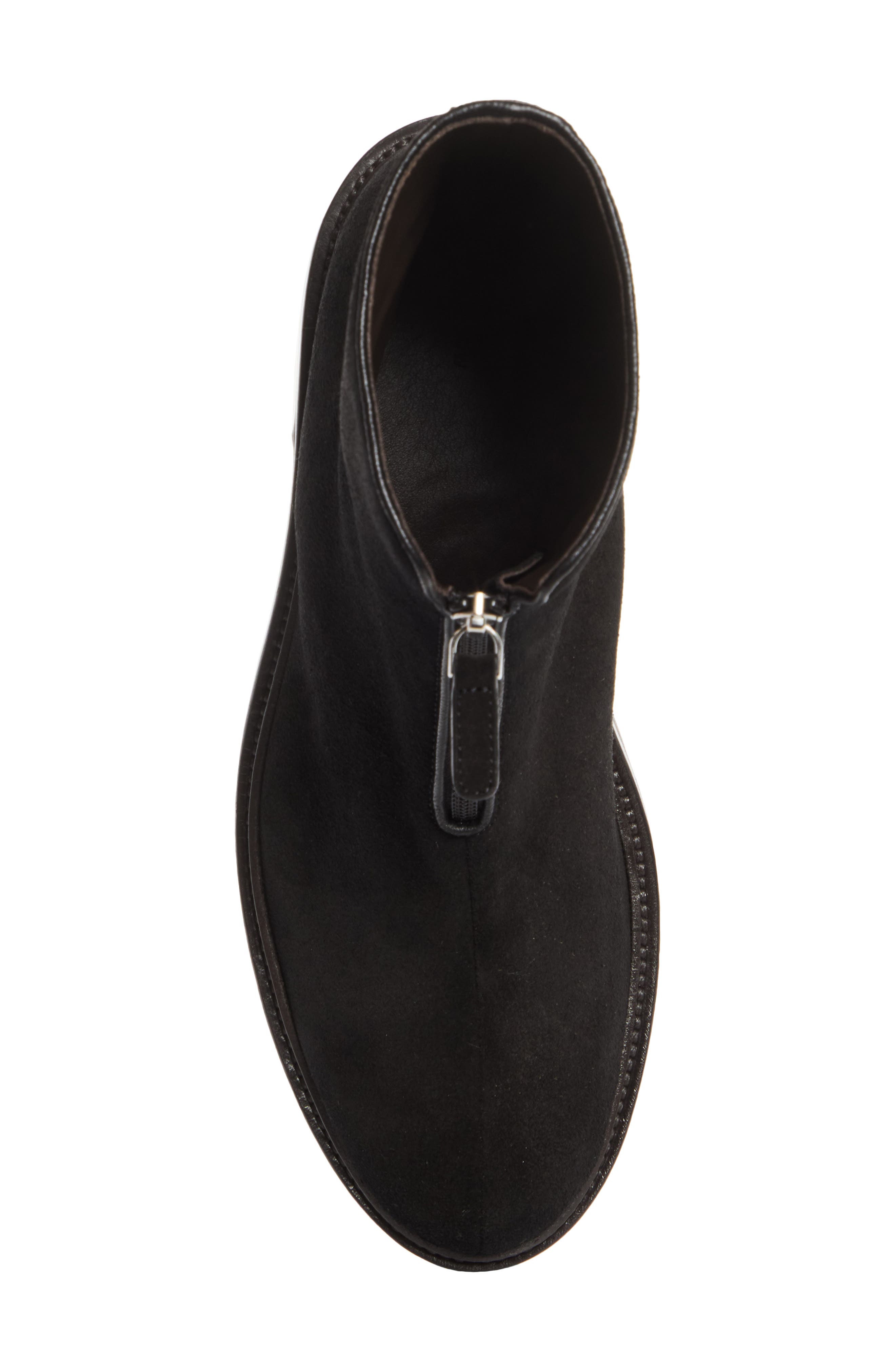 Hike Zip Leather Bootie, Alternate, color, BLACK