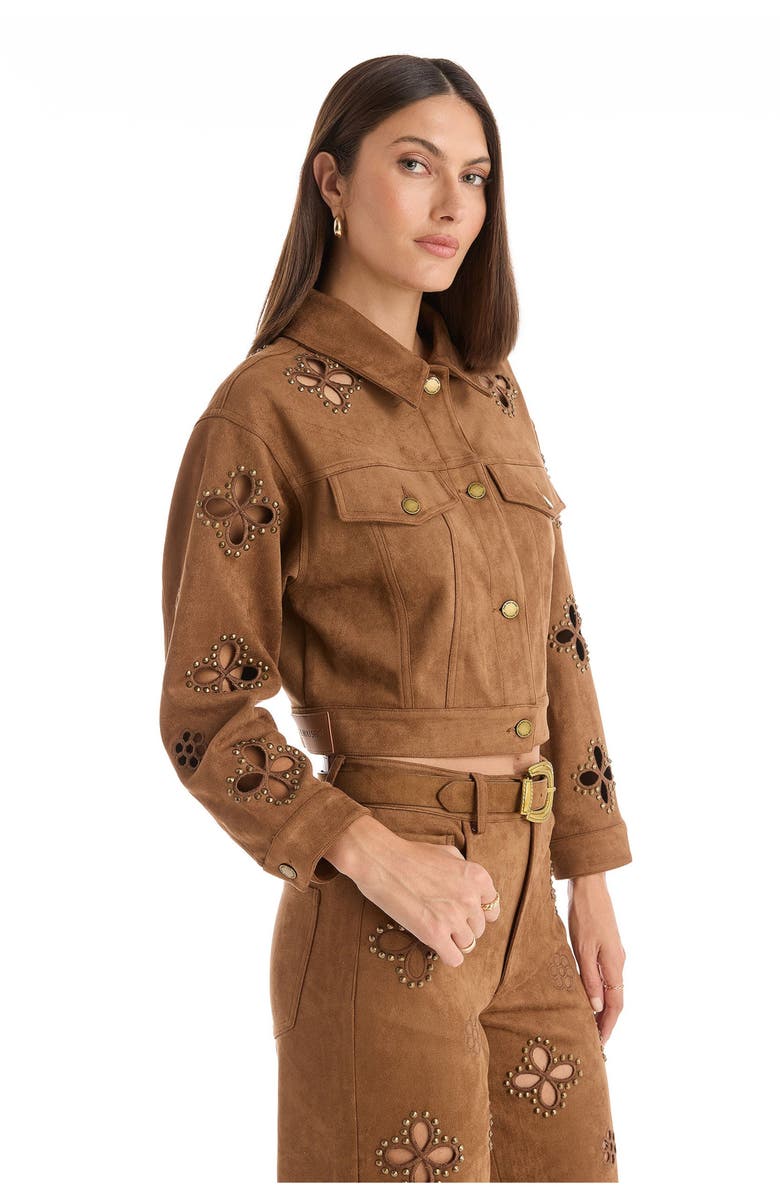 The Noli Shop Kaia Suede Jacket, Alternate, color, Cognac