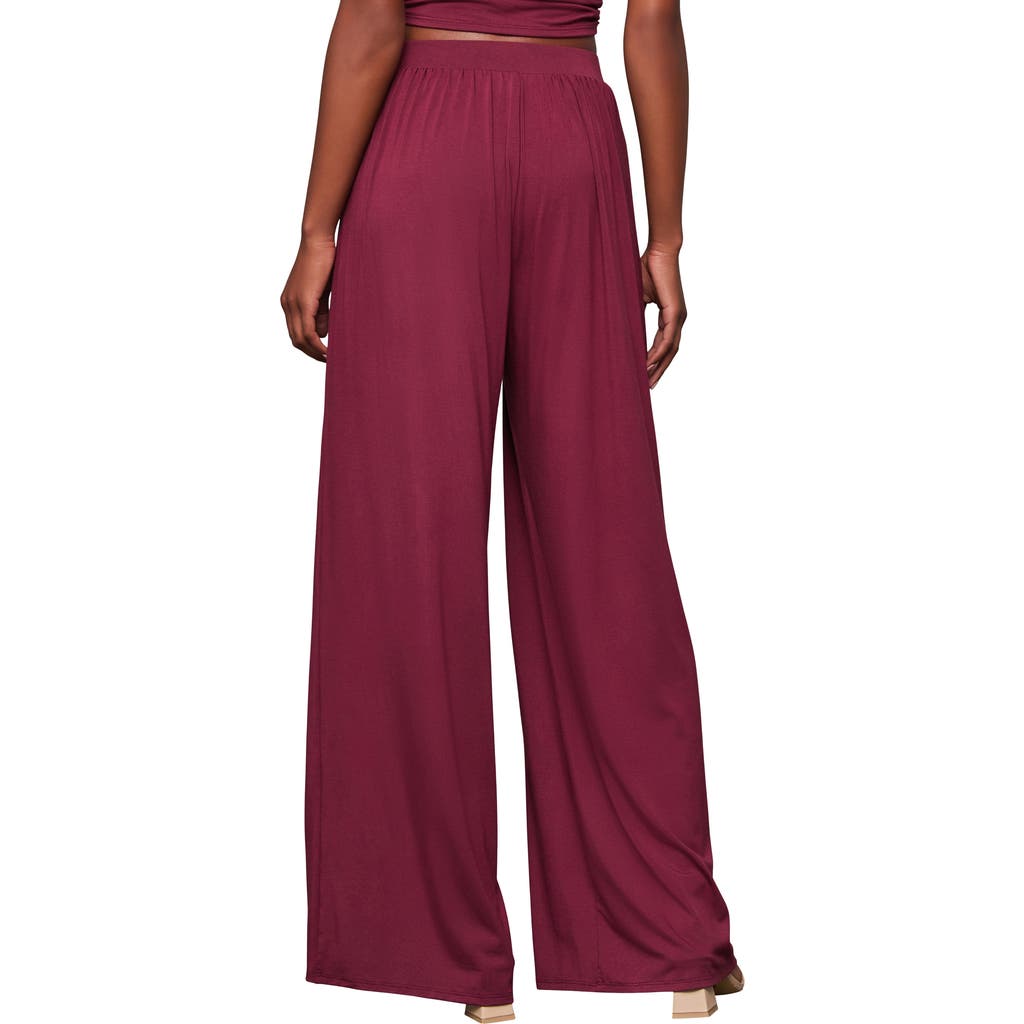 Vici Collection Santori High Waist Wide Leg Pants In Wine