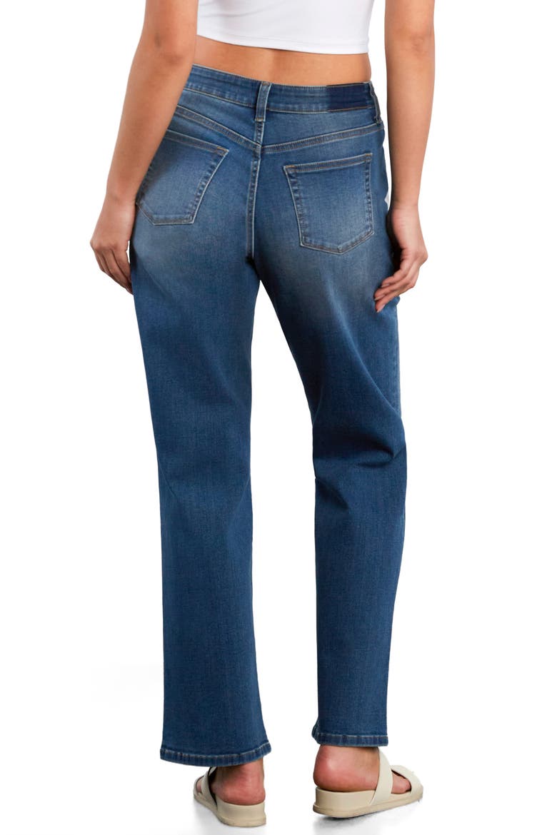 Cuffed Mid Rise Boyfriend Jeans, Alternate, color, ATLAS BLUE