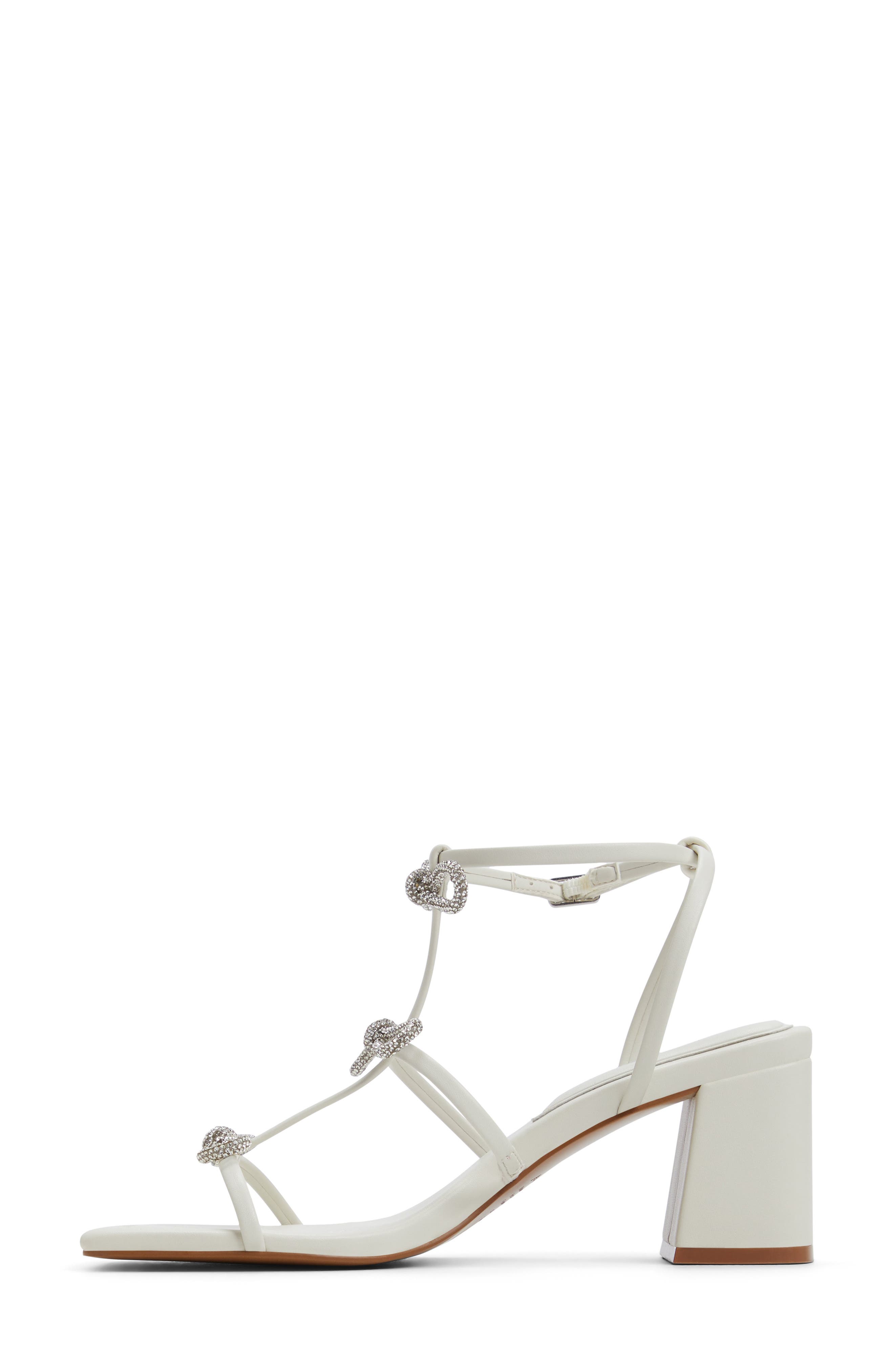 ALDO Kaeli Ankle Strap Sandal, Alternate, color, White