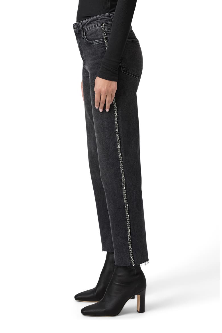 Mason Rhinestone Ankle Straight Leg Jeans, Alternate, color, GLITZ BLACK EMBELLISHED