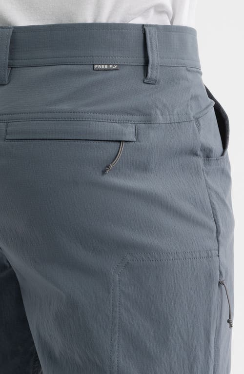 Free Fly Topogrid Water Repellent Shorts In Gray