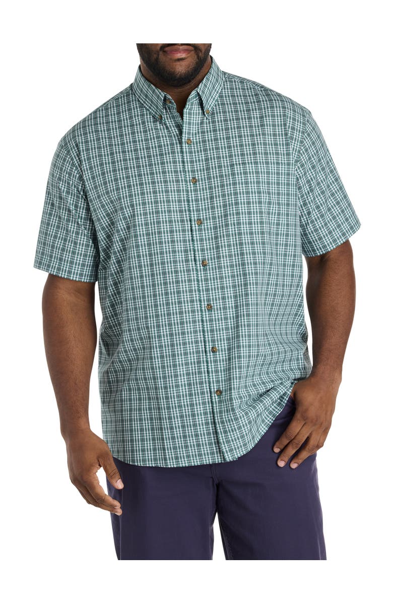 Harbor Bay by DXL Big & Tall Easy-Care Medium Plaid Sport Shirt V4, Main, color, Green Multi