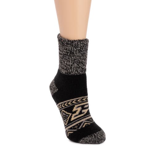 Muk Luks Gameday Unixex Short Heat Retainer Socks In Black