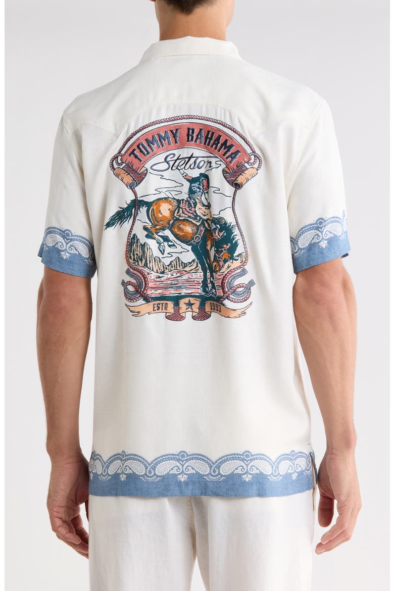 Life of the Rodeo Silk Camp Shirt, Alternate, color, CONTINENTAL
