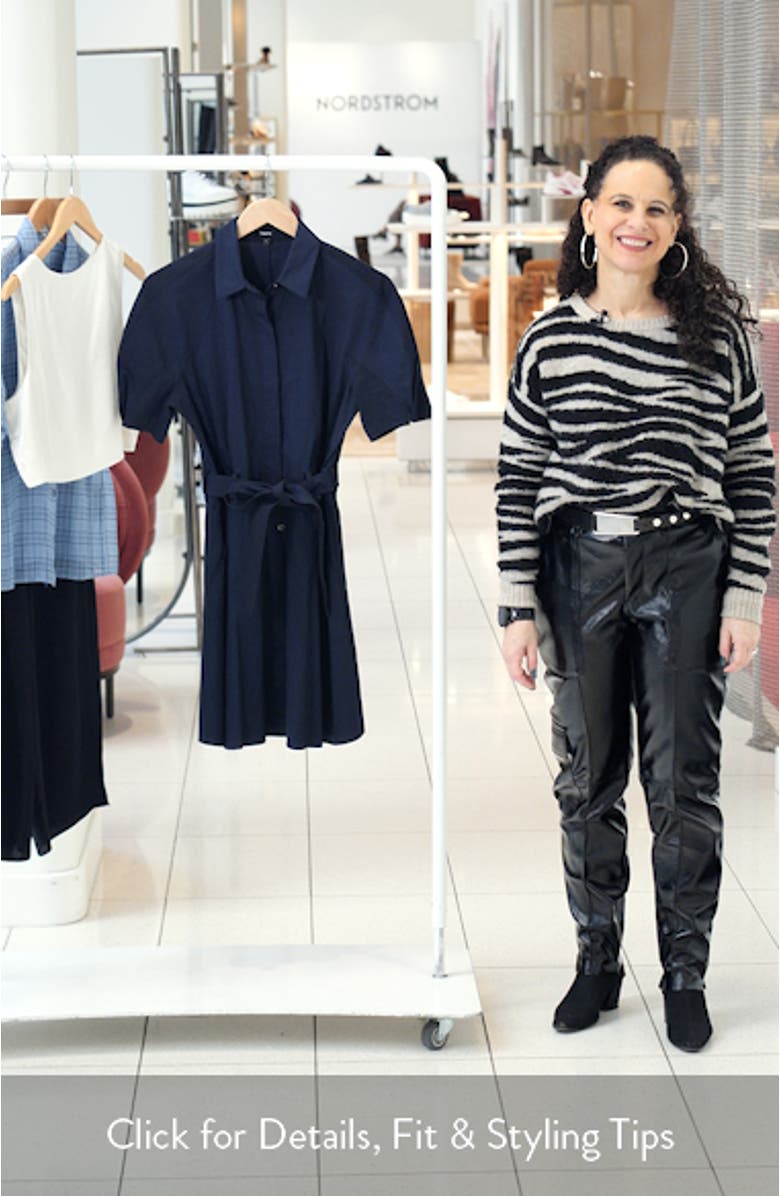 Belted Linen Blend Shirtdress, sales video thumbnail