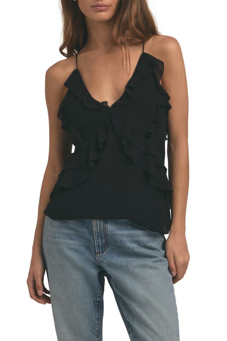 The Who Me Ruffle Camisole, Main, color, BLACK