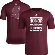 adidas Men's adidas Maroon Mississippi State Bulldogs Honor & Support Pre-Game T-Shirt