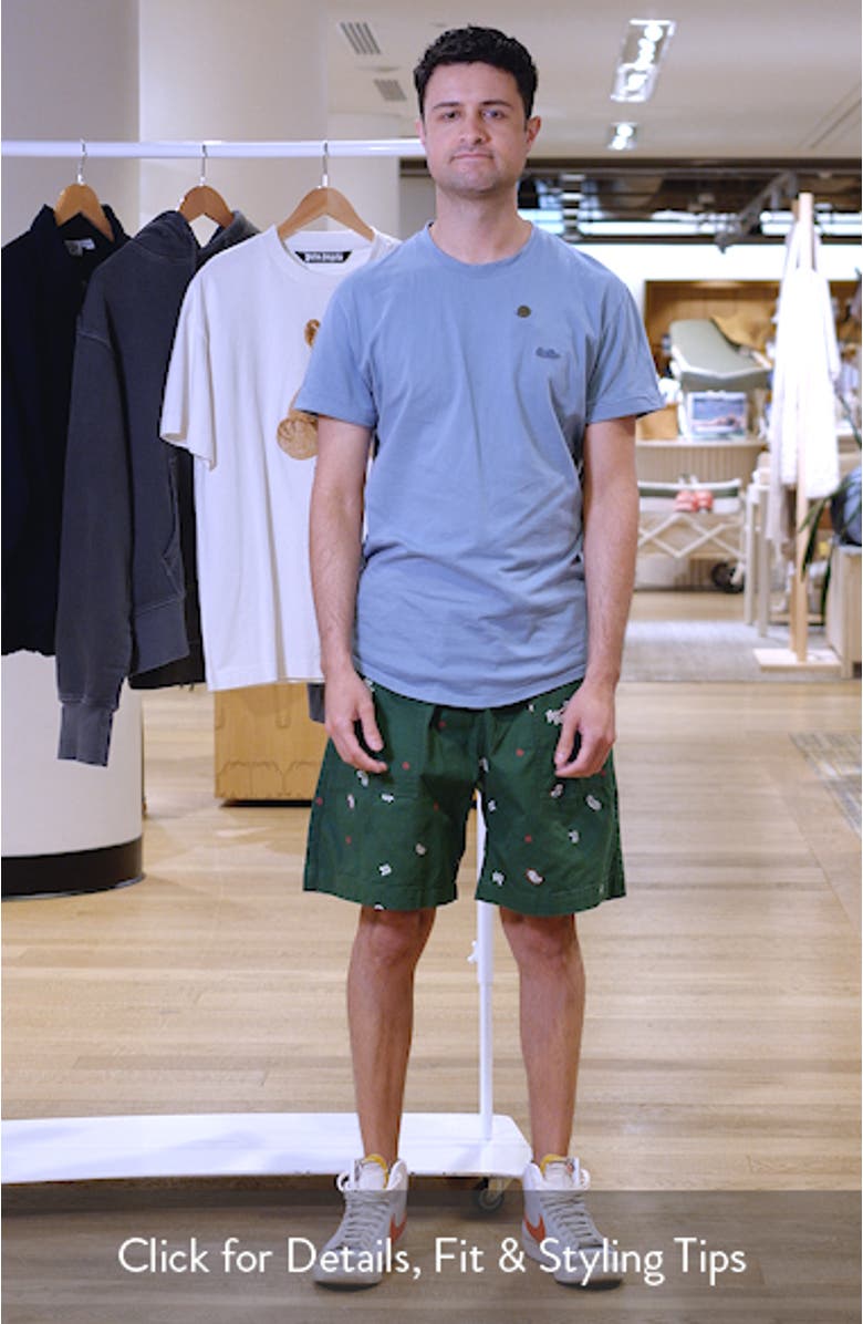 Paisley Organic Cotton Poplin Drawstring Chef Shorts, sales video thumbnail