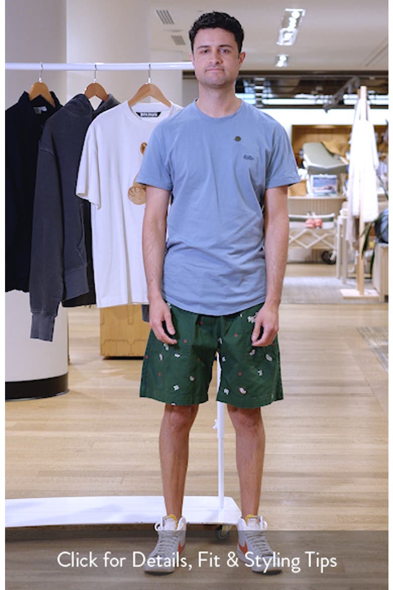 Paisley Organic Cotton Poplin Drawstring Chef Shorts video