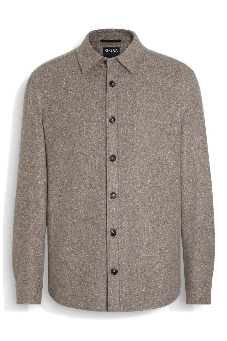 Cashmere & Silk Overshirt, Alternate, color, BROWN
