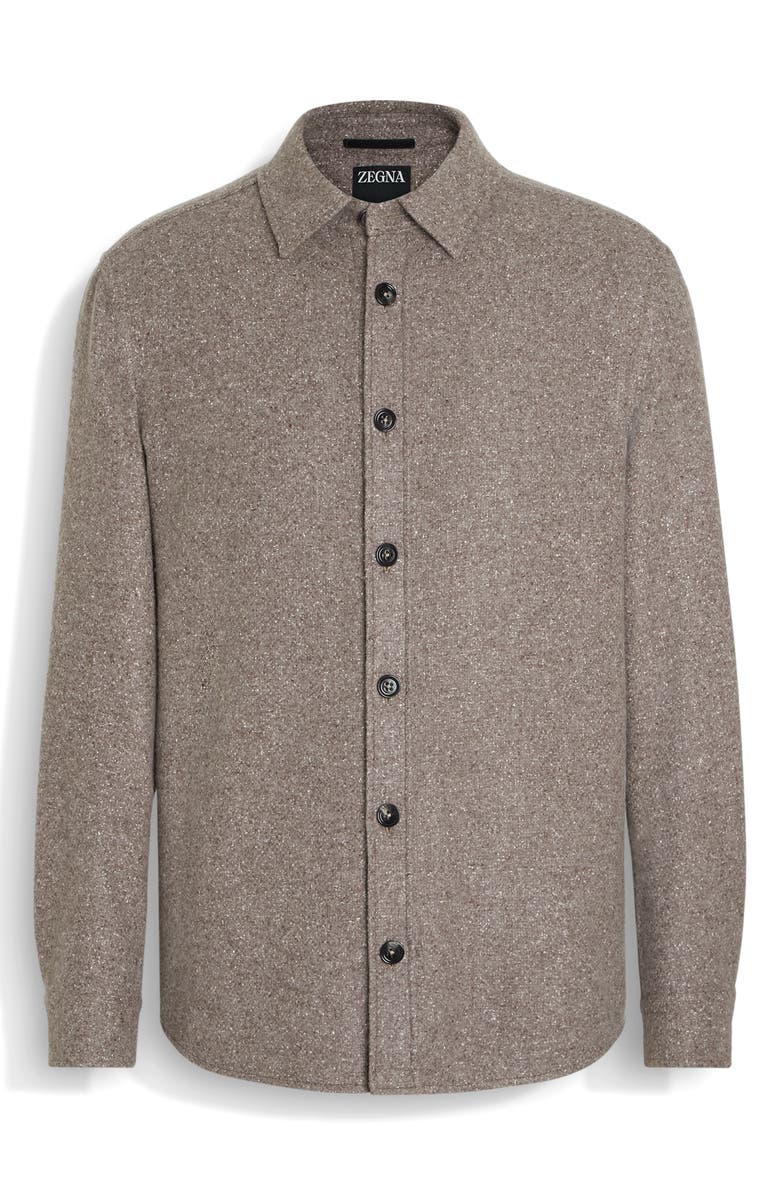 ZEGNA Cashmere & Silk Overshirt, Alternate, color, Brown