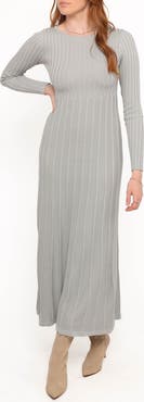 Petal & Pup Alison Long Sleeve Rib Maxi Dress