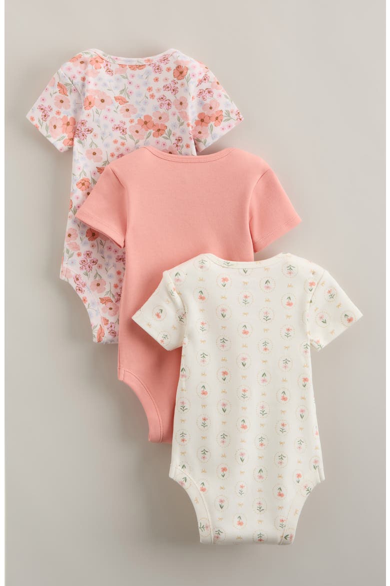 Grow With Me 3-Pack Assorted Bodysuits, Alternate, color, PINK POPPY PACK