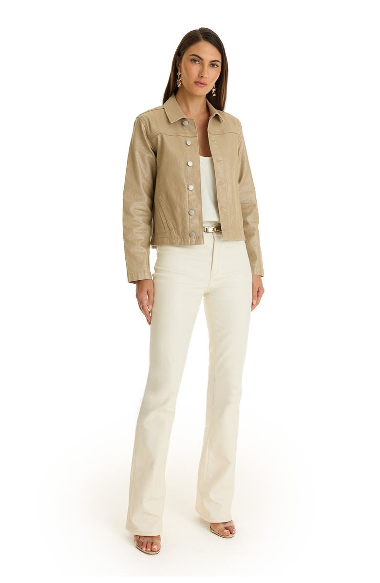 The Noli Shop Joelle Jean Jacket, Alternate, color, Champagne