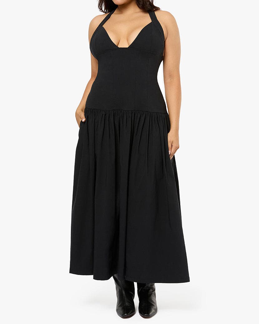 peplum drop waist midi dress Peplum Drop Waist Midi Dress (Women)