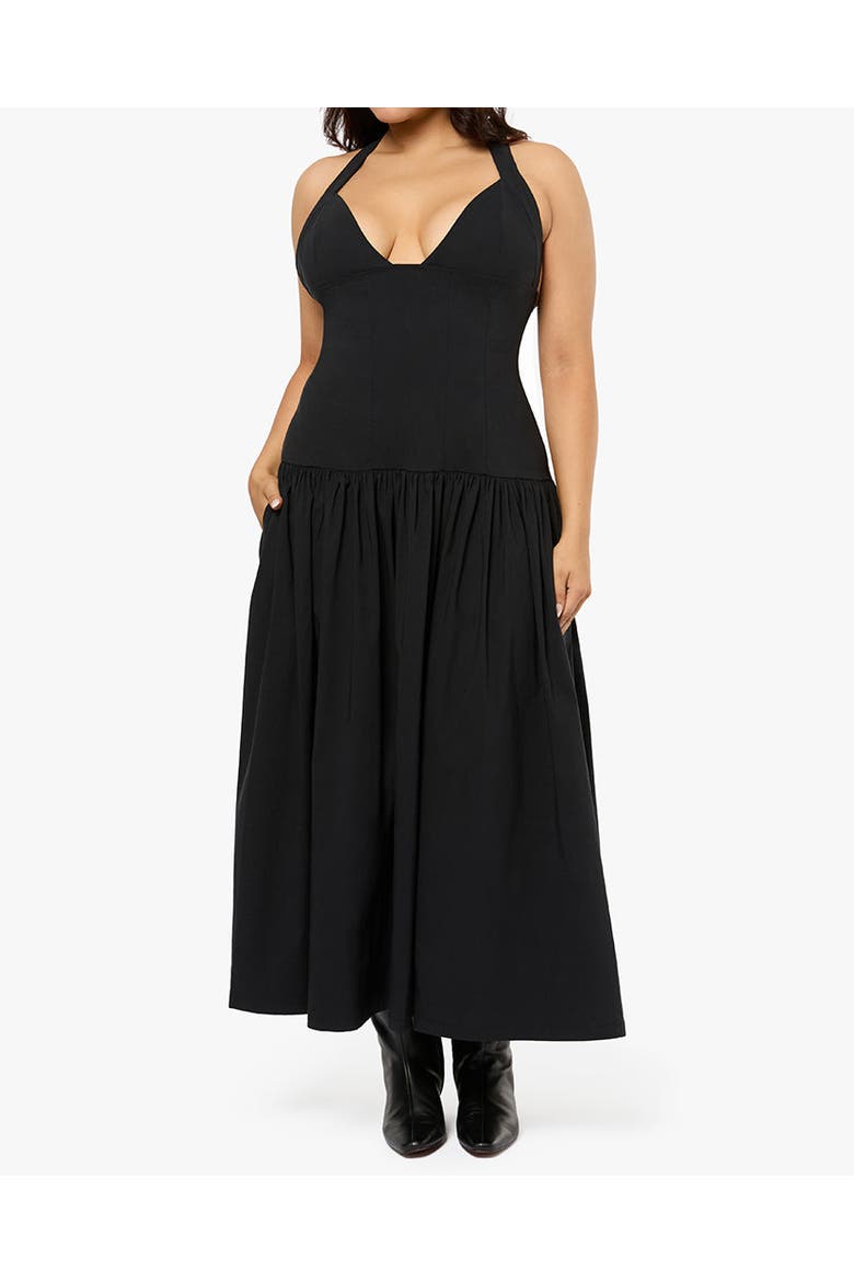 weworewhat sleeveless linen drop-waist midi dress WeWoreWhat Sleeveless Linen Drop-Waist Midi Dress at MarketFair Shoppes in Princeton, NJ