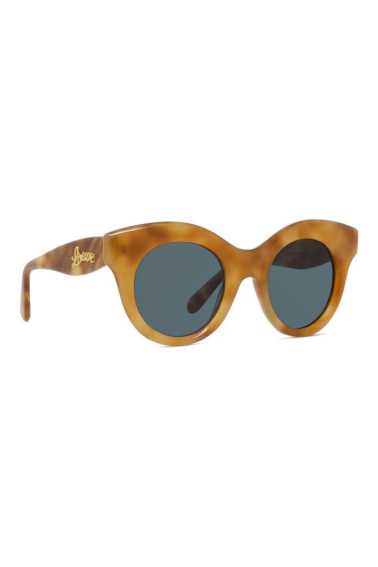 Curvy 49mm Small Round Sunglasses, Alternate, color, BLONDE HAVANA / BLUE