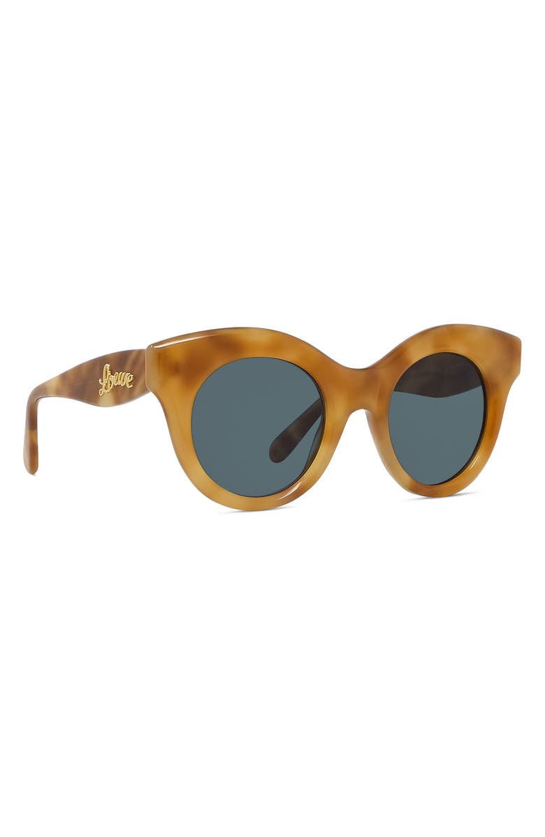 Loewe Curvy 49mm Small Round Sunglasses, Alternate, color, Blonde Havana / Blue