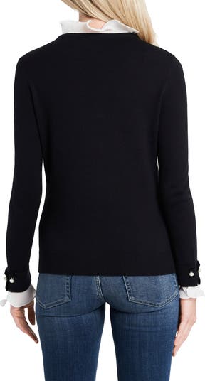 Ruffle Detail Cotton Blend Sweater