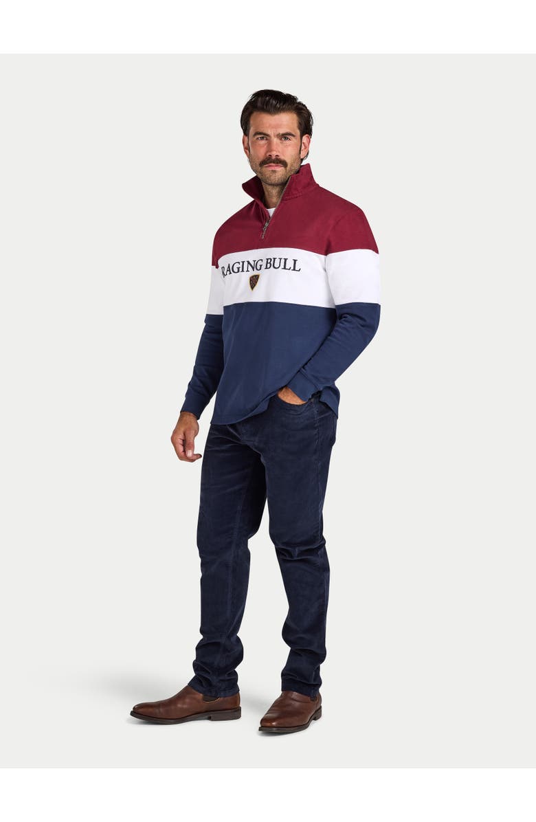 Raging Bull Cut & Sew Quarter Zip Sweatshirt, Alternate, color, Navy/Red
