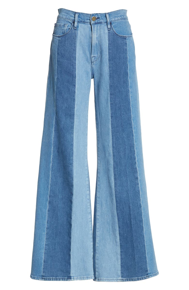 FRAME Le Palazzo Paneled Wide Leg Jeans, Alternate, color,