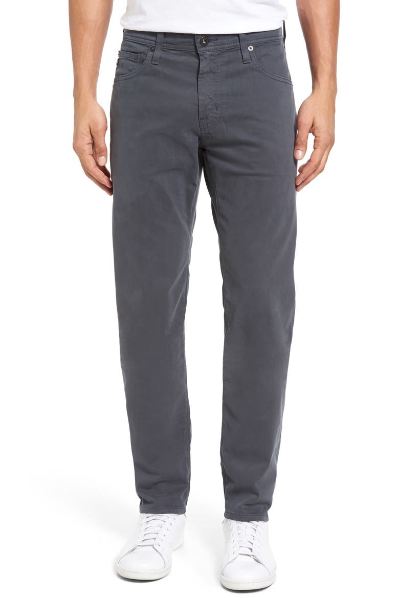 Tellis Sueded Stretch Sateen Slim Leg Pants (Nordstrom Exclusive), Main, color, CAVERN
