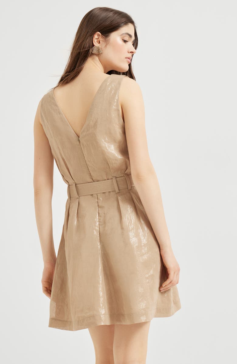 Brunello Cucinelli Lamé cotton gauze mini dress, Alternate, color,