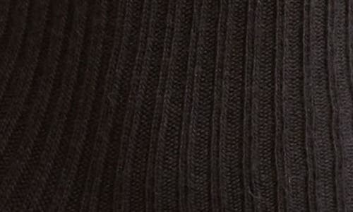 Nordstrom Rib Merino Wool Blend Crew Socks In Black