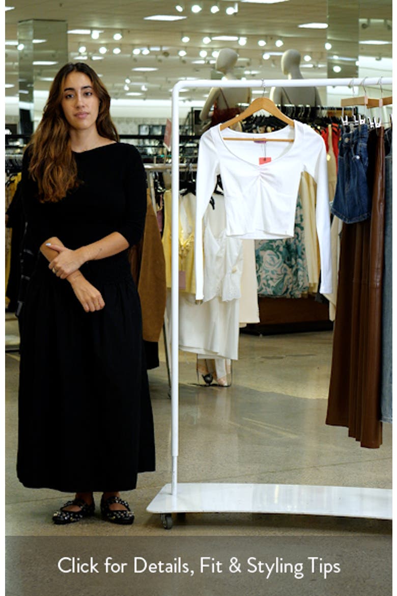 Nat Ruched V-Neck Long Sleeve Crop Top video