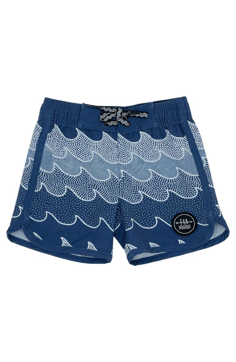 Feather 4 Arrow Cosmic Waves Board Shorts, Main, color, 