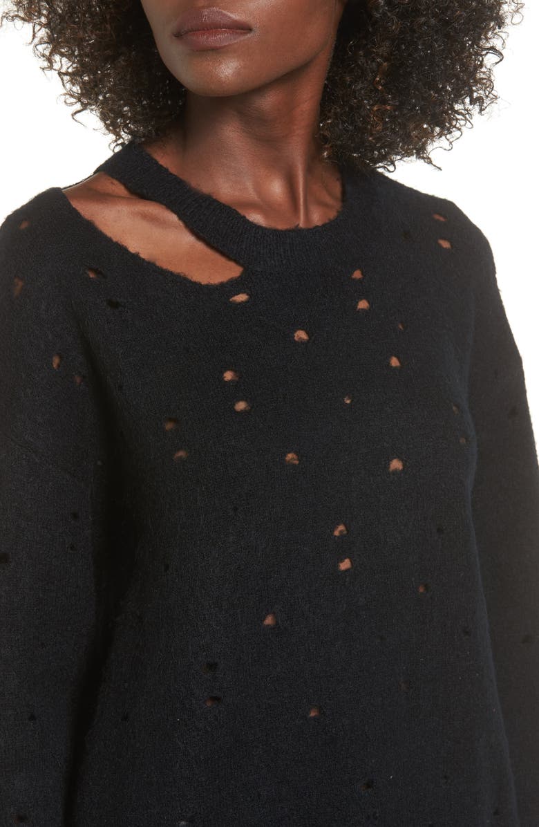 ASTR the Label Distressed Sweater, Alternate, color, 