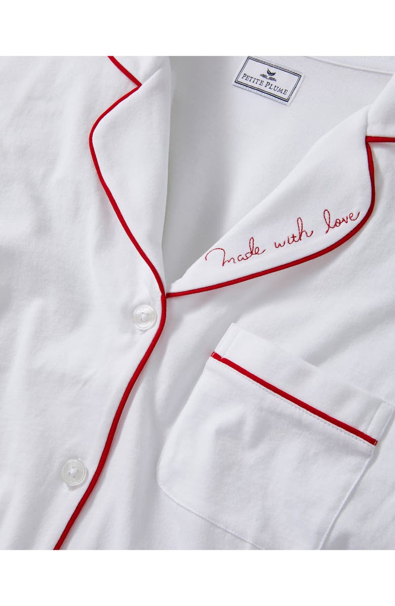 Petite Plume Made with Love Pima Cotton Pajamas, Alternate, color, White