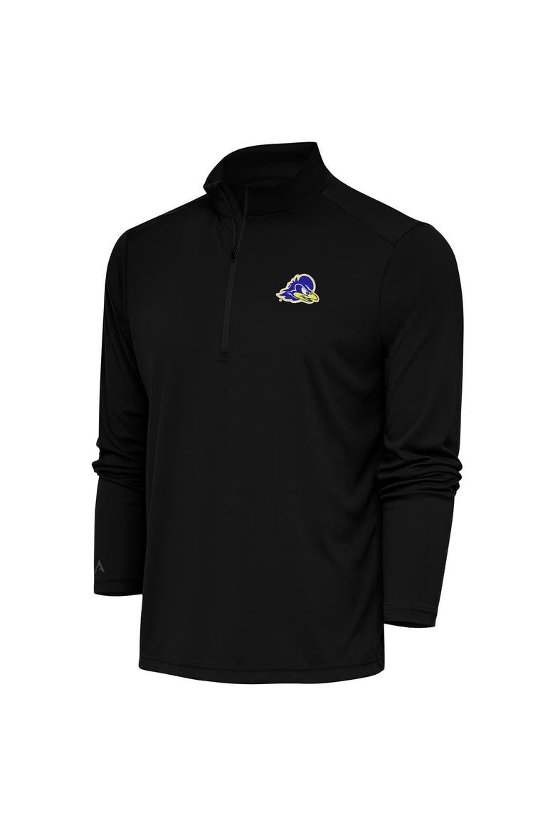 Men's Antigua  Black Delaware Fightin' Blue Hens Tribute Quarter-Zip Top, Alternate, color, Black