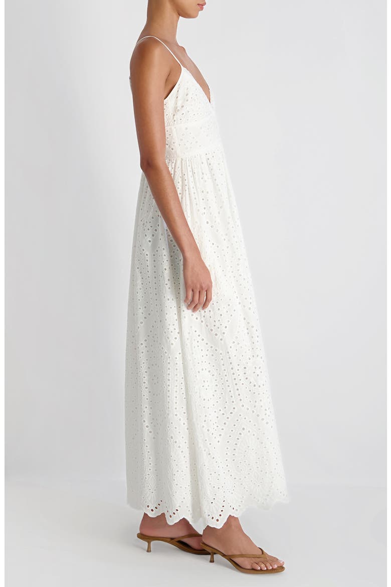 Trini Eyelet Sleeveless Flared Maxi Dress, Alternate, color, SUMMER WHITE