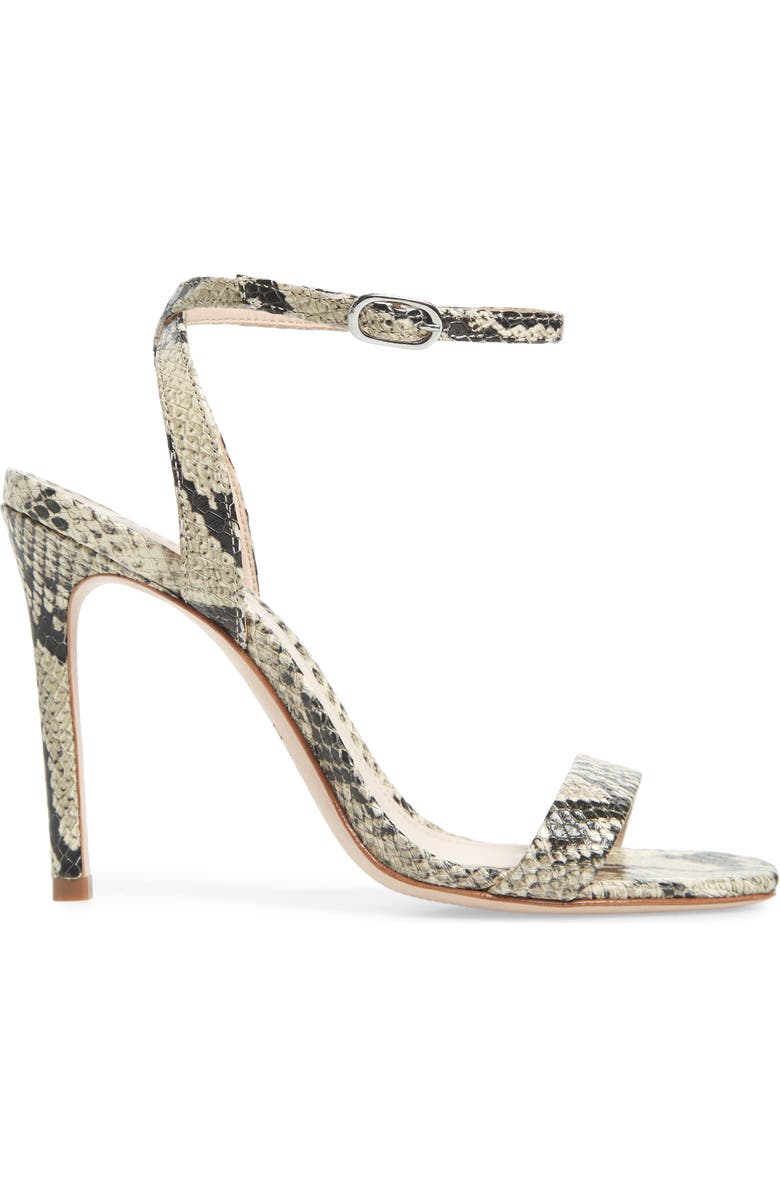 Schutz Cinzia Snake Embossed Ankle Strap Sandal, Alternate, color,