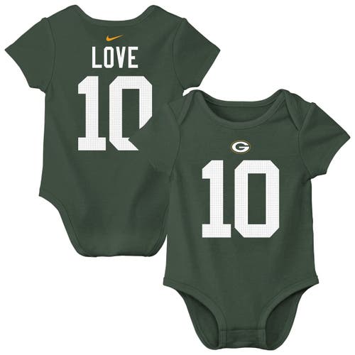 Nike Newborn & Infant Jordan Love Green Green Bay Packers Player Name & Number Bodysuit In Green