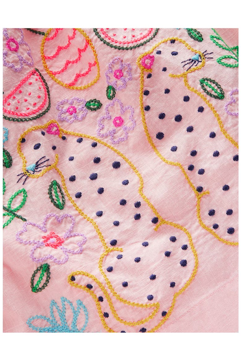Kids' Embroidered Cotton Sundress, Alternate, color, PINK JUNGLE EMBROIDERY