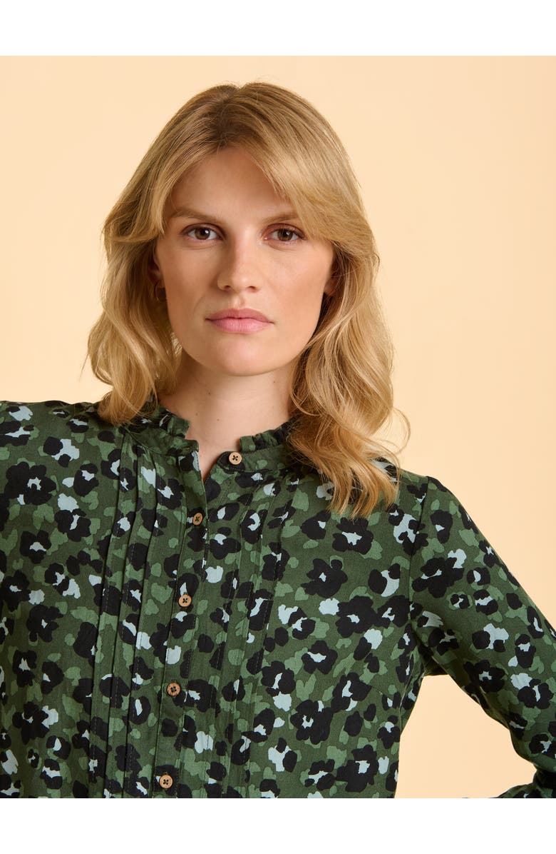 Brakeburn Mylla Long Sleeve Leopard Print Shirt, Alternate, color, Green