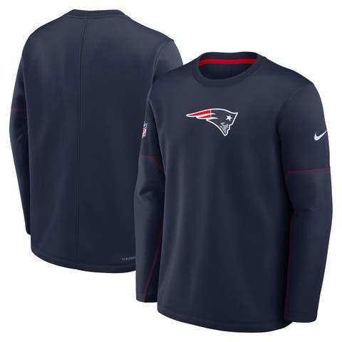 Men's Nike Navy New England Patriots Sideline Coaches Team Present Midweight Therma-FIT Sweatshirt