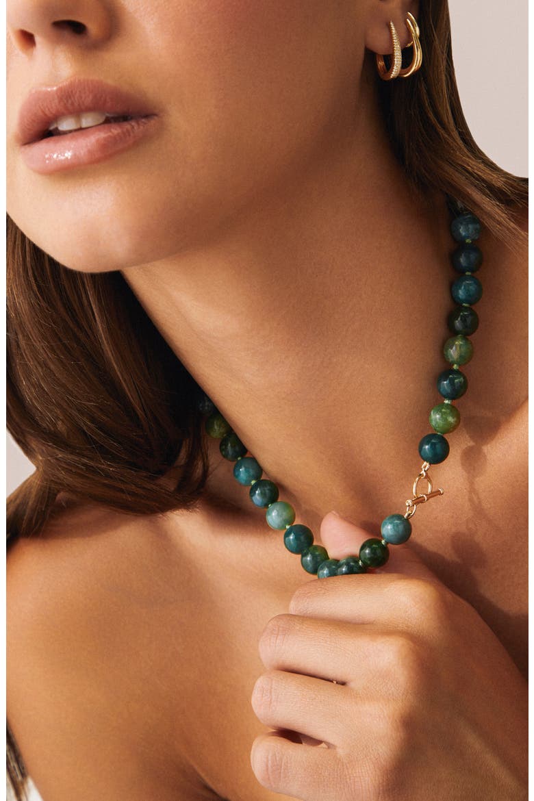 Luna 14k Gold Moss Agate Necklace, Alternate, color, 14K YELLOW GOLD