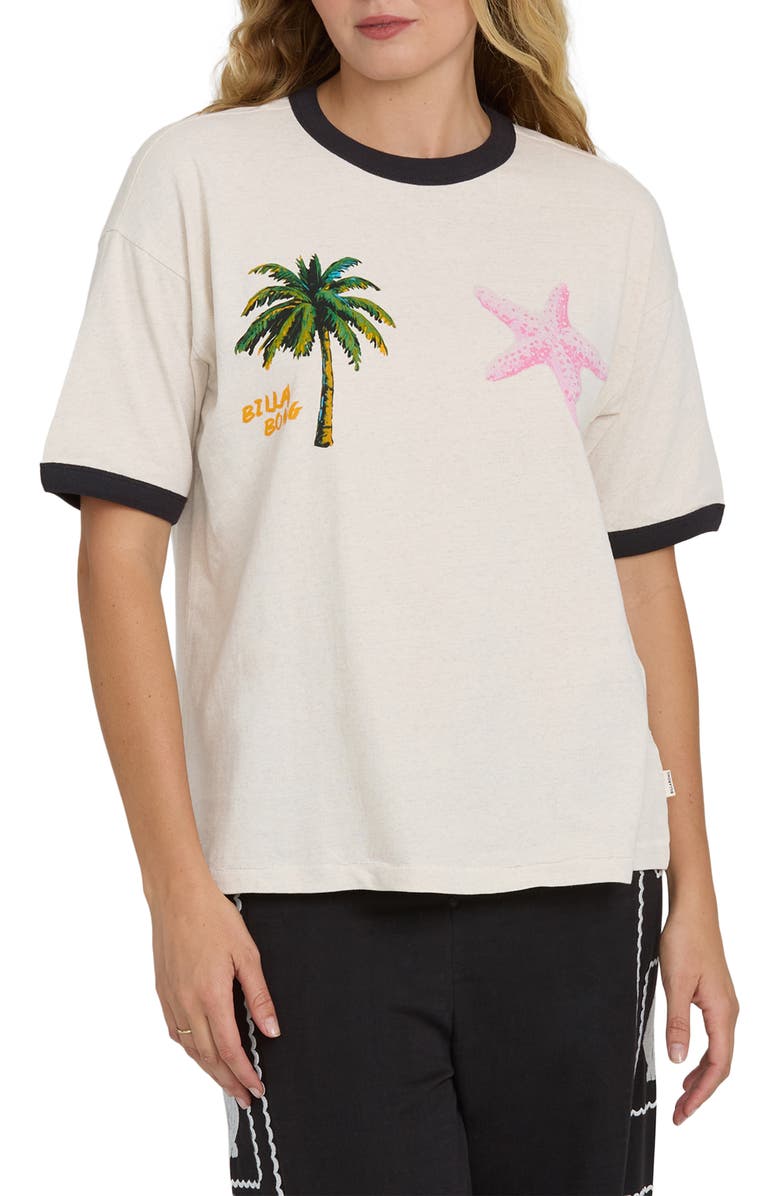Billabong <p>Fun Paradise Ringer Graphic T-Shirt</p>, Main, color, White Cap