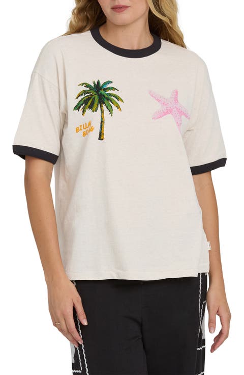 Fun Paradise Ringer Graphic T-Shirt