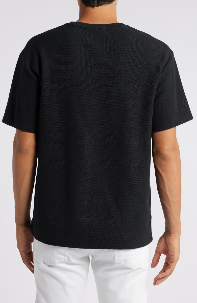 FRAME Solid Jacquard Cotton T-Shirt, Alternate, color, Black